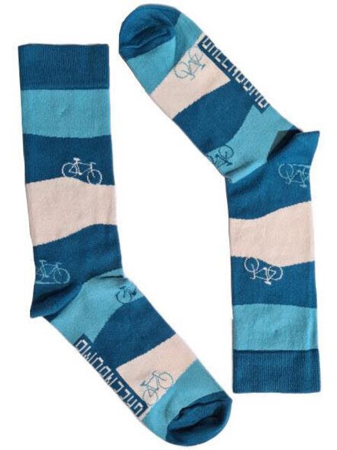 GreenBomb Socken Bike Desert 2 blau/weiß