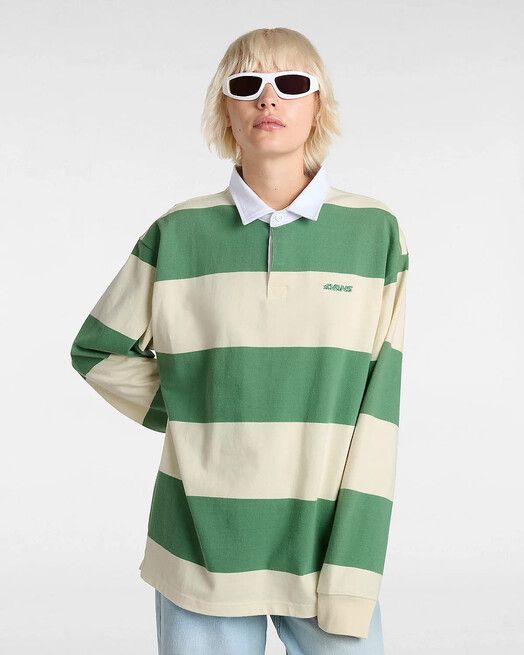 Vans Longsleeve&#x20;Ward&#x20;Stripe&#x20;Rugby&#x20;Knit&#x20;Polo&#x20;fairway